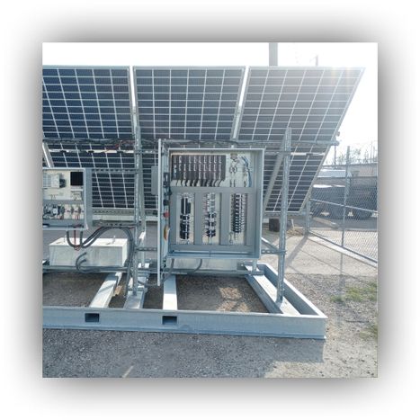 A sleek, robust industrial UPS battery cabinet with status indicators, symbolizing uninterrupted power flow.