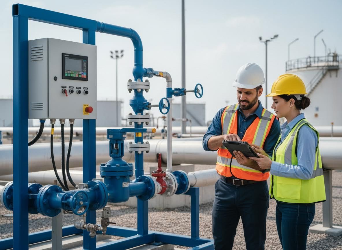 Industrial Engineers Collaborating with Tablet