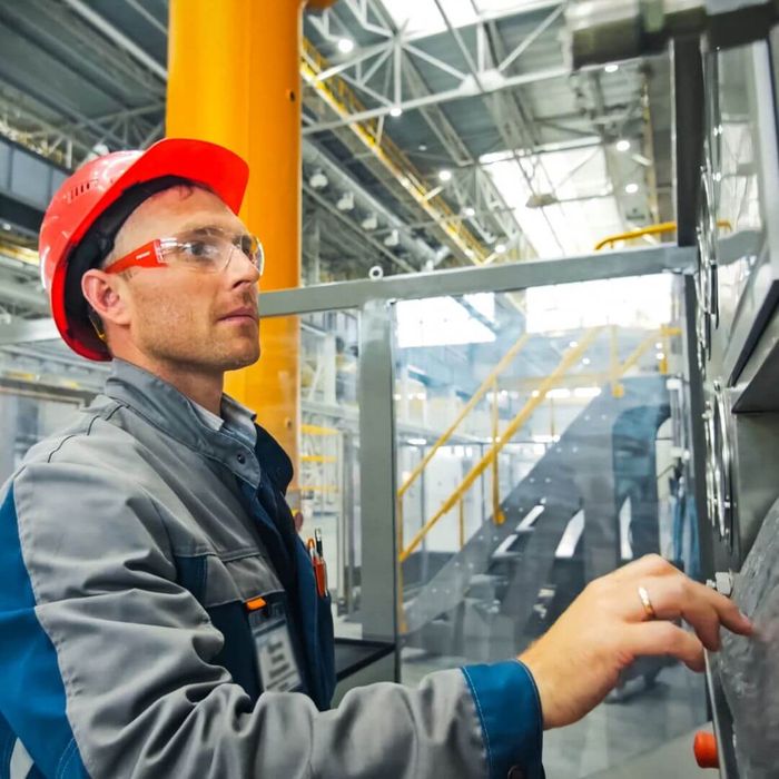 man using control panel