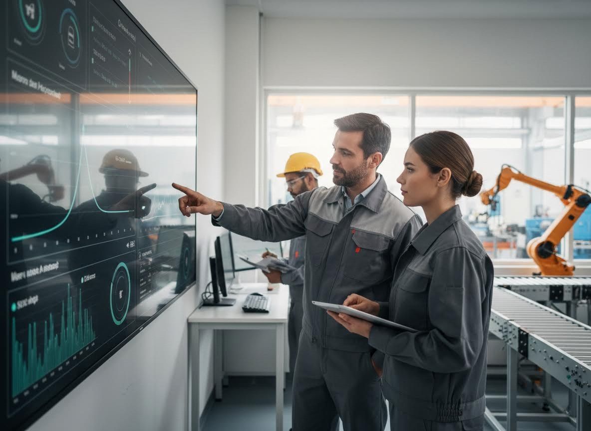 Industrial Engineers Reviewing Factory Data