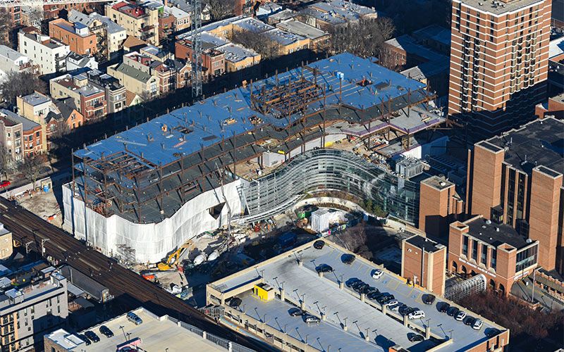 commercial construction site from above