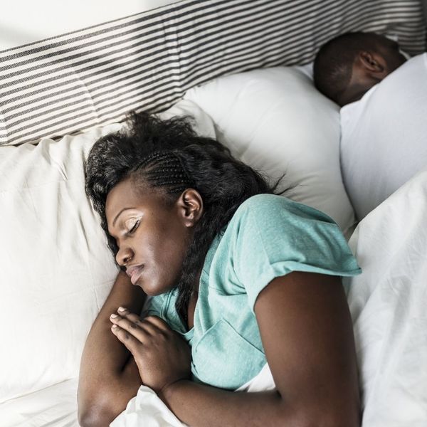 woman sleeping in bed
