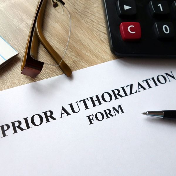Piece of paper that says "Prior Authorization Form."