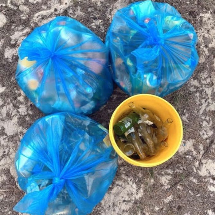 bags of trash found from ocean