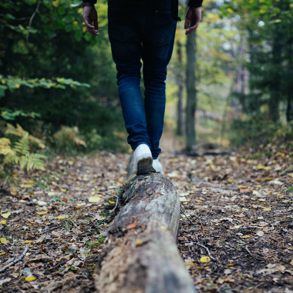 walking on a nature trail