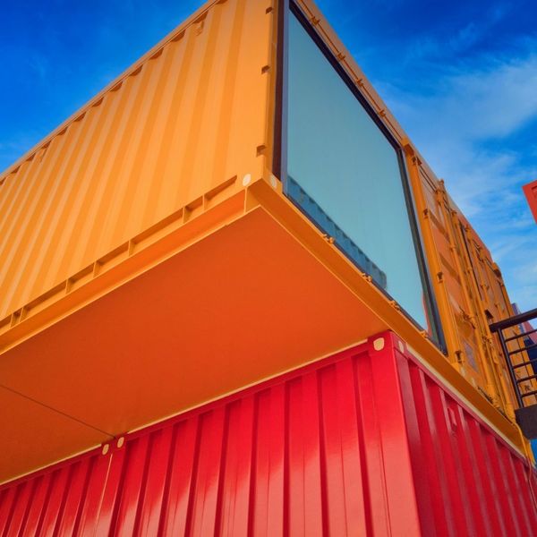 containers repurposed into building