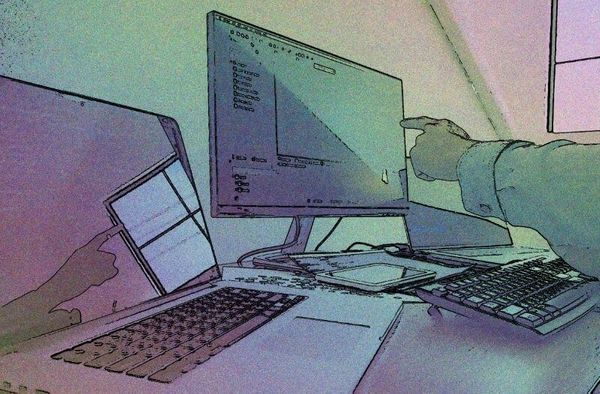 a computer desk setup a computer desk setup