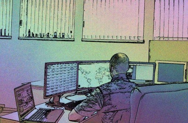 man using the computer