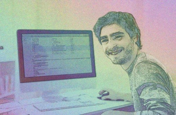 man using the computer