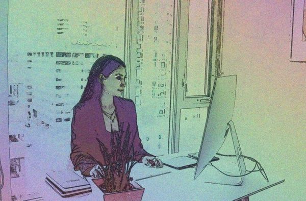 woman on computer woman on computer