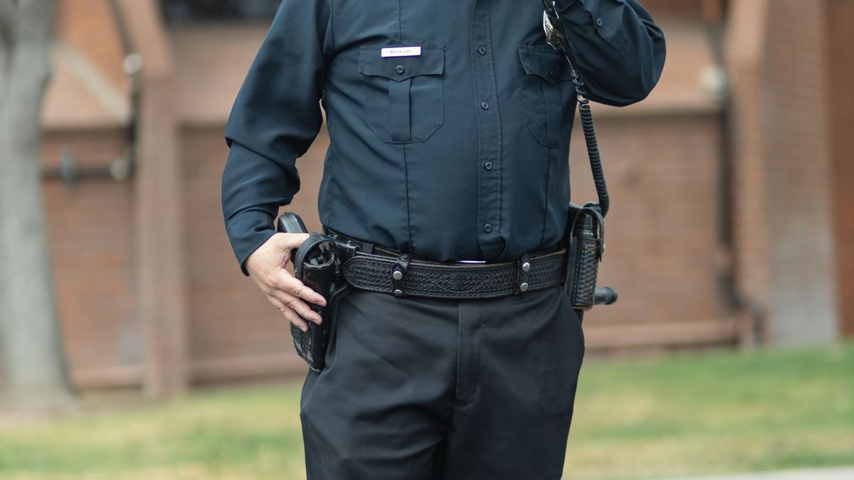 Close up of security guard uniform