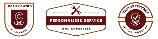 Badge 1: Locally Owned and Operated   Badge 2: Where Expertise Meets Personalized Service for Your Dream Home  Badge 3: Vast Experience in the industry 