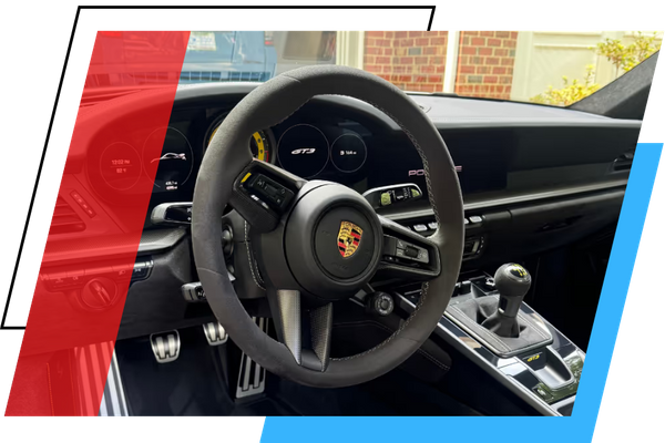 clean interior of a porche