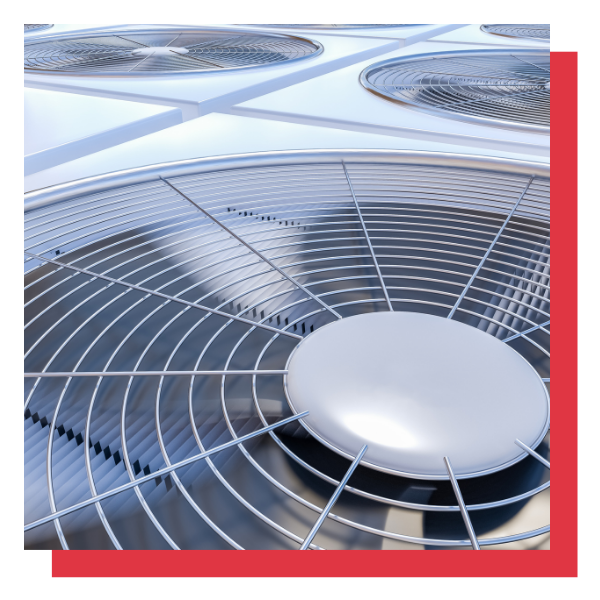 Close-up of an AC fan.