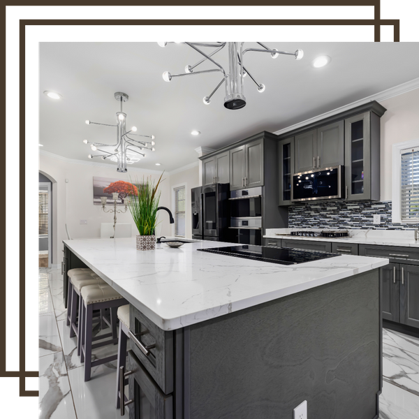 kitchen area with high-quality cabinets 