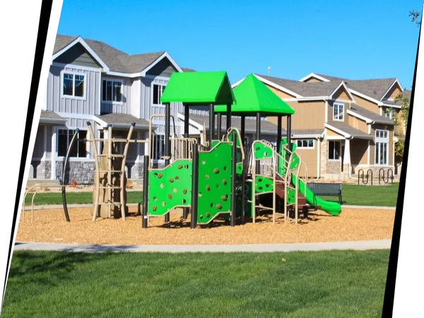 children's playground behind townhomes