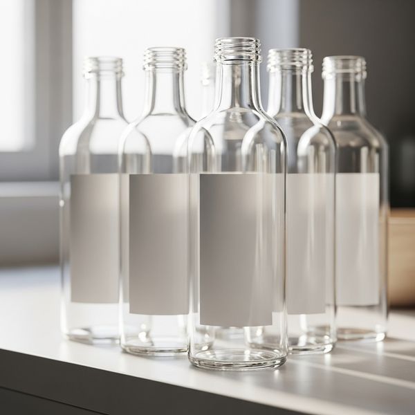 sleek glass bottles ready for refilling with bulk household cleaning products