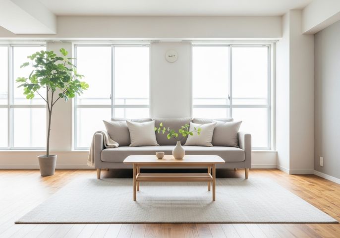 A bright, modern townhome living room