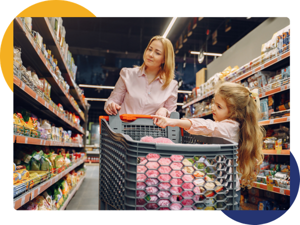 Mom and daughter shopping