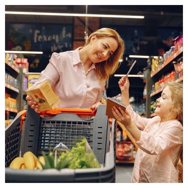 woman and child shopping