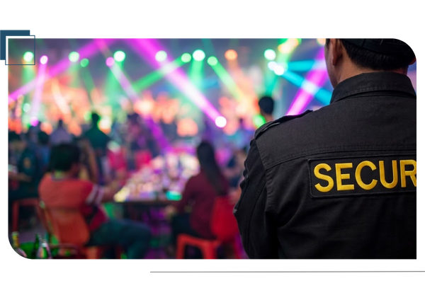 security guard monitoring crowd