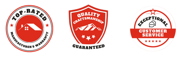 badges: top-rated manufacturer's warranty, quality craftsmanship guaranteed, exceptional customer service