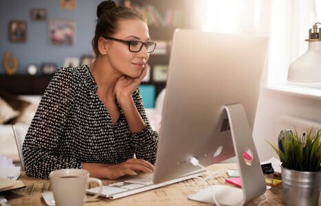 woman on computer