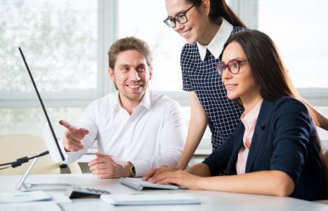 employees on computer