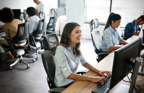 employees working at computers