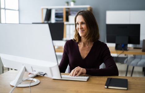 business woman on computer