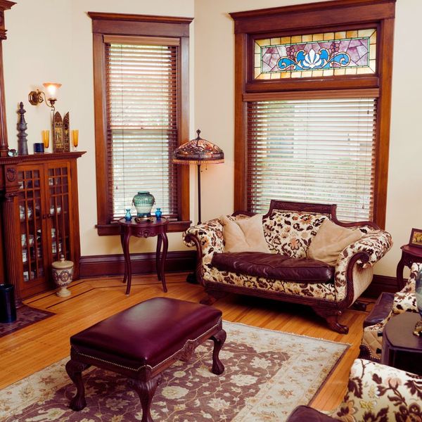 ornate vintage living room style, very brown