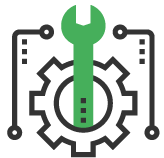 Icon of a gear and a wrench