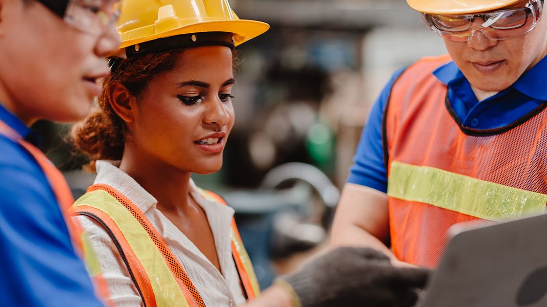 Team of construction workers