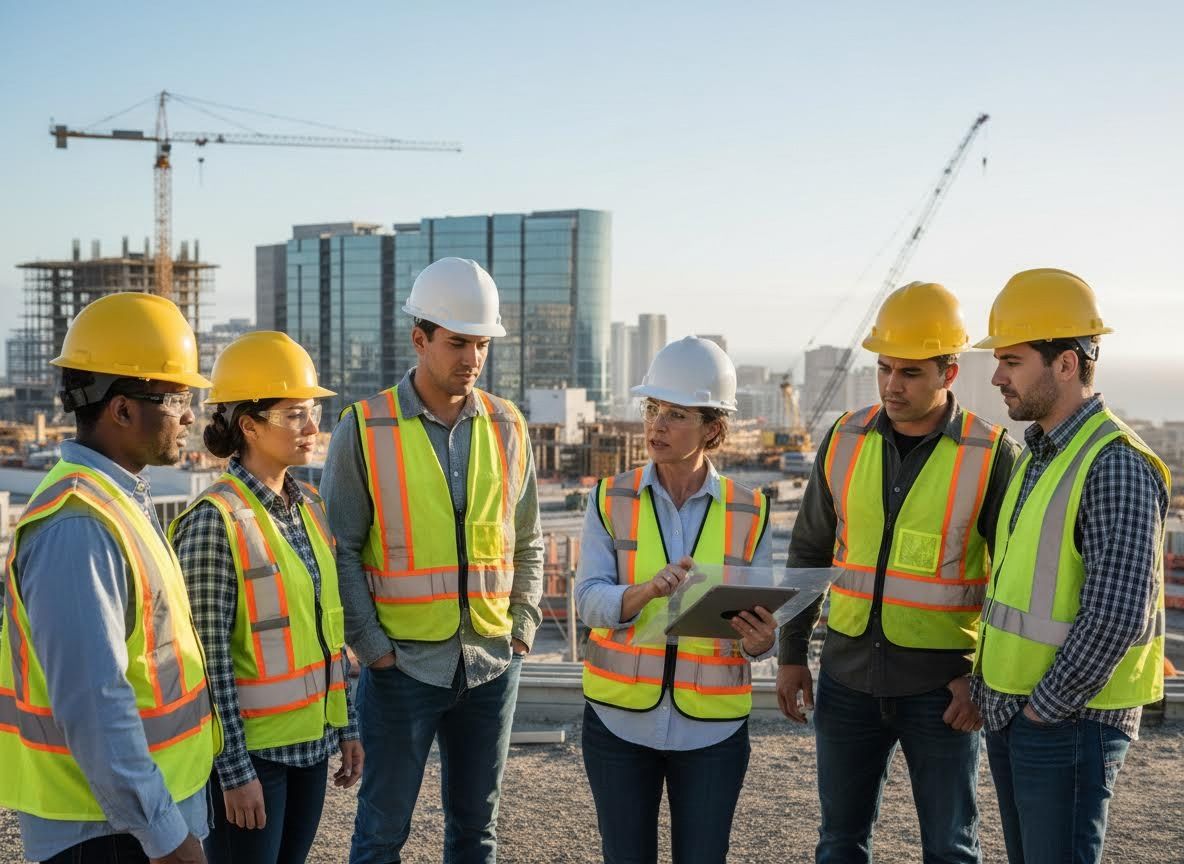 Construction Project Team Discussion