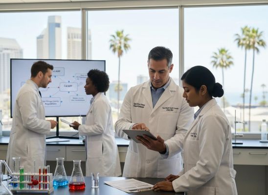 Scientists Collaborating in a Modern Research Facility