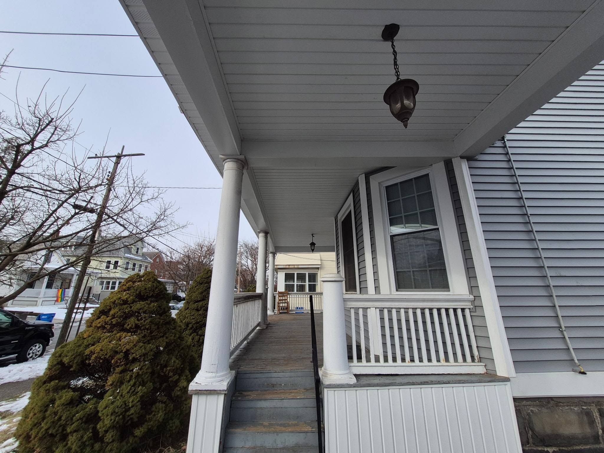freshly renovated front porch