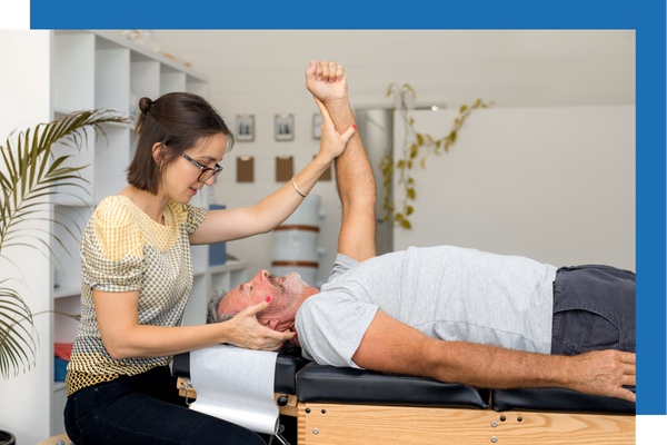man getting chiropractic treatment