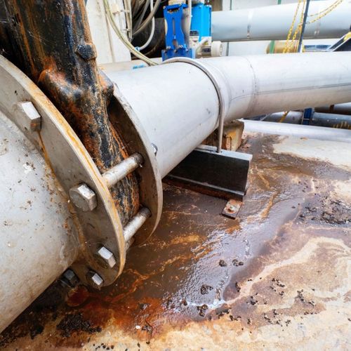 sewage pipe leaking in a facility