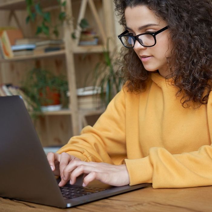 woman on computer