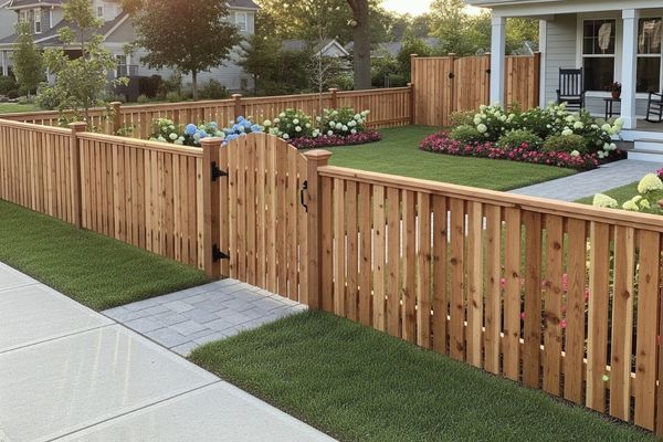 short wood fence in front yard of house in Arvada