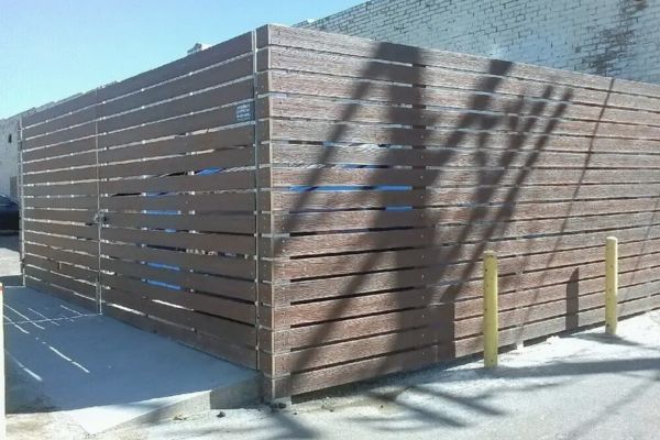 tall commercial wood fence