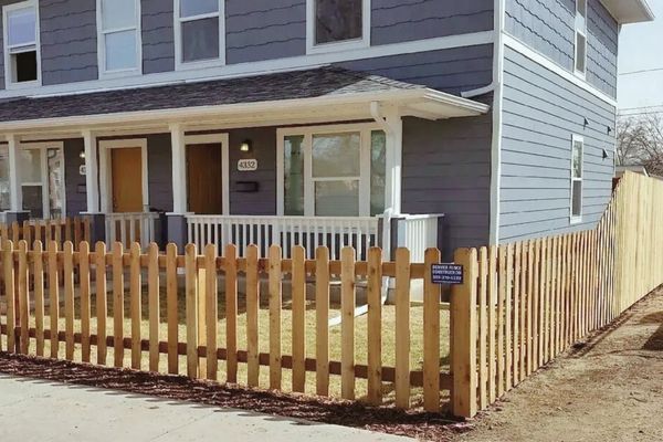 picket fence in front yard of Denver house