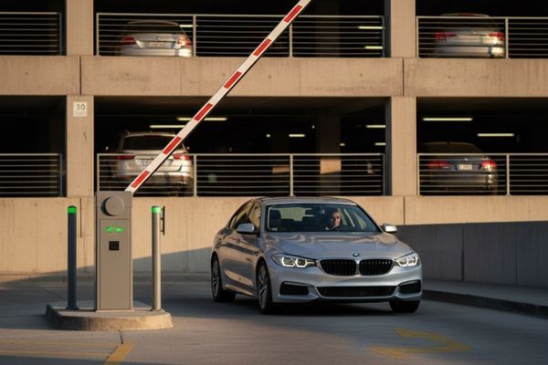 car going under a barrier arm with a loop detector