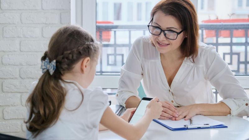 little girl at ABA therapy