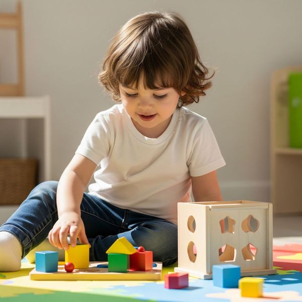 Young child engaged in play-based learning activities. Young child engaged in play-based learning activities.