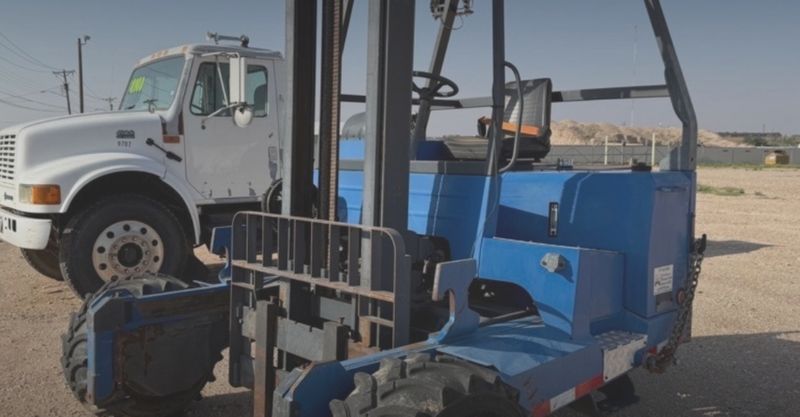Blue construction equipment