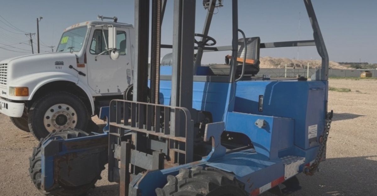 Blue construction equipment