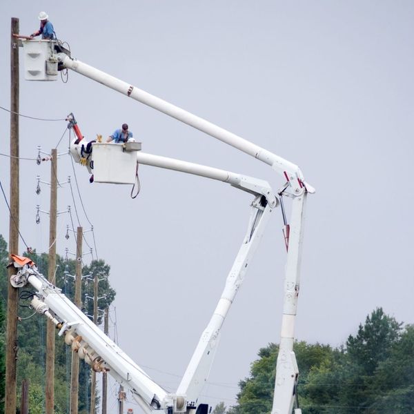 working on power lines