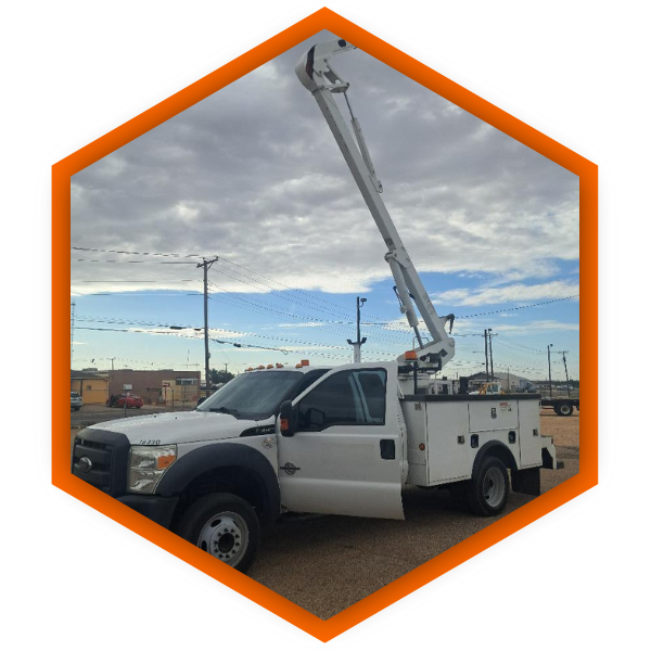 White bucket truck