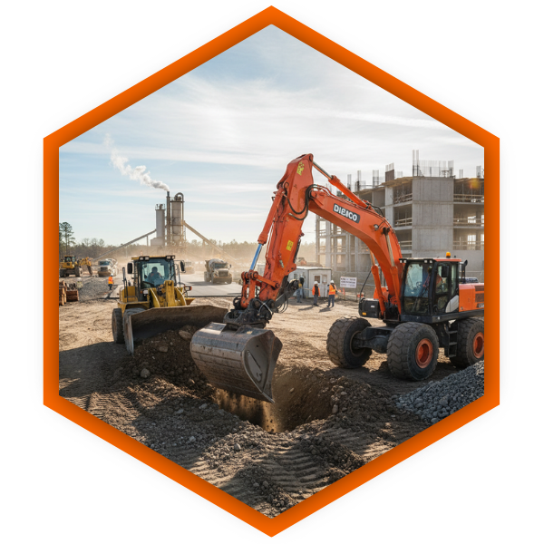 heavy equipment on a job site